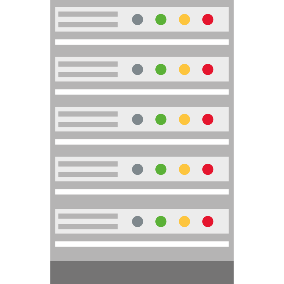 A server with four different colored dots png