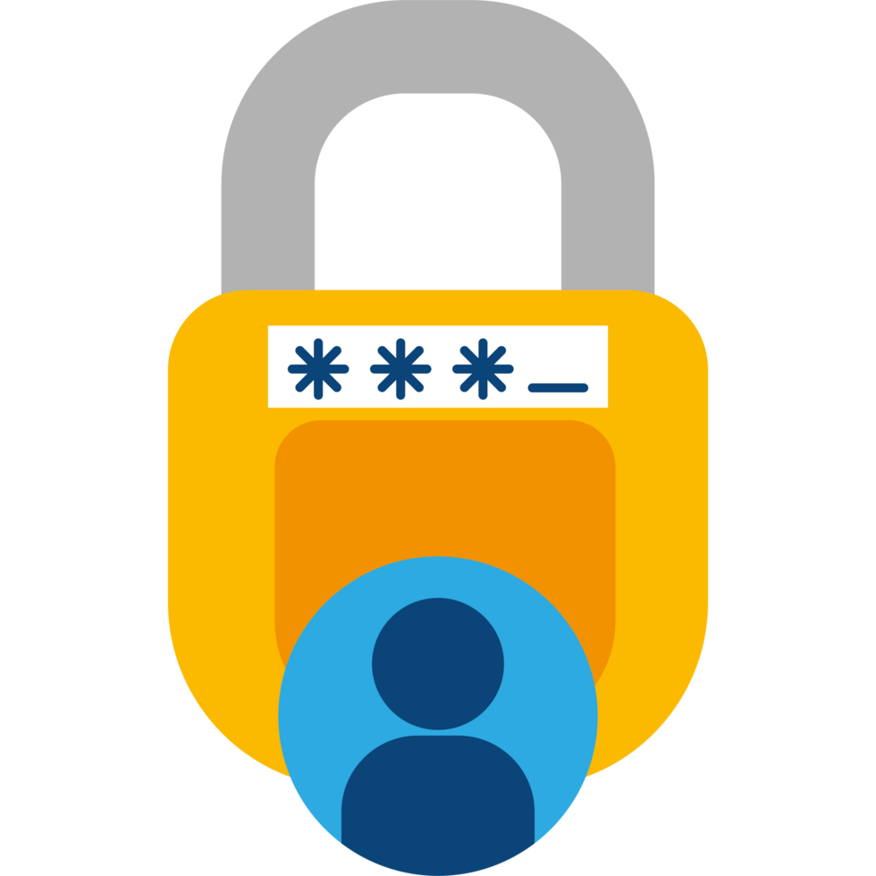 A lock with a person inside it png