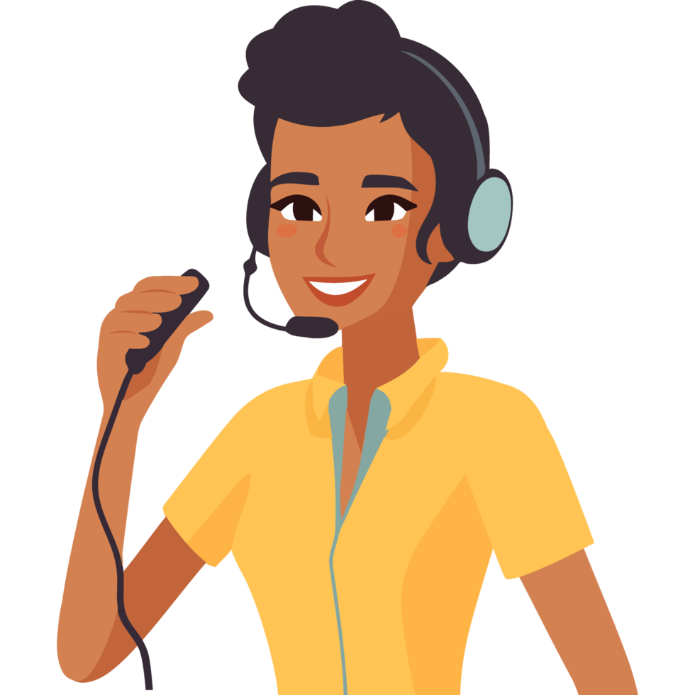 Call center agent with headset png