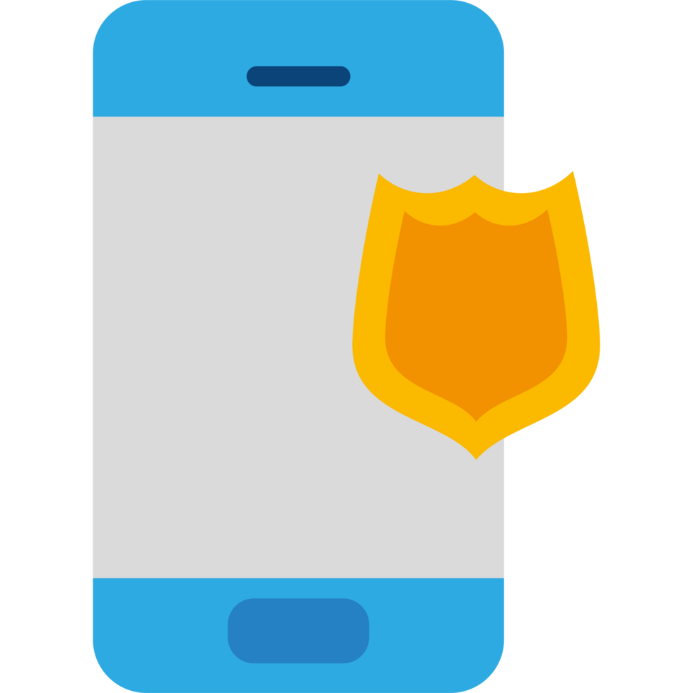 A smartphone with a shield on it png