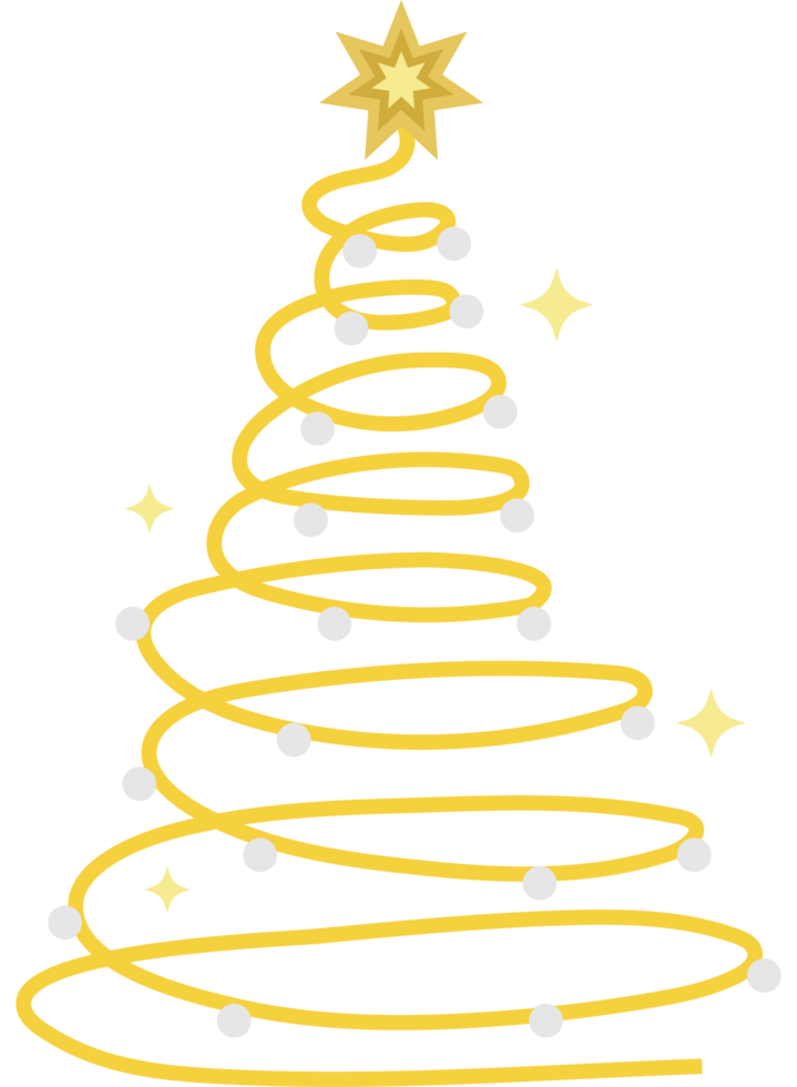A christmas tree with gold stars and a star png