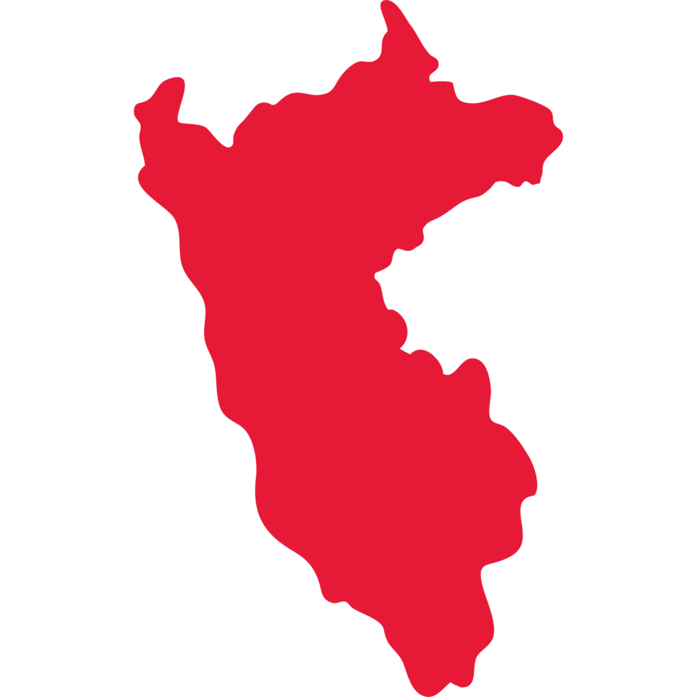 A red silhouette of a country map png