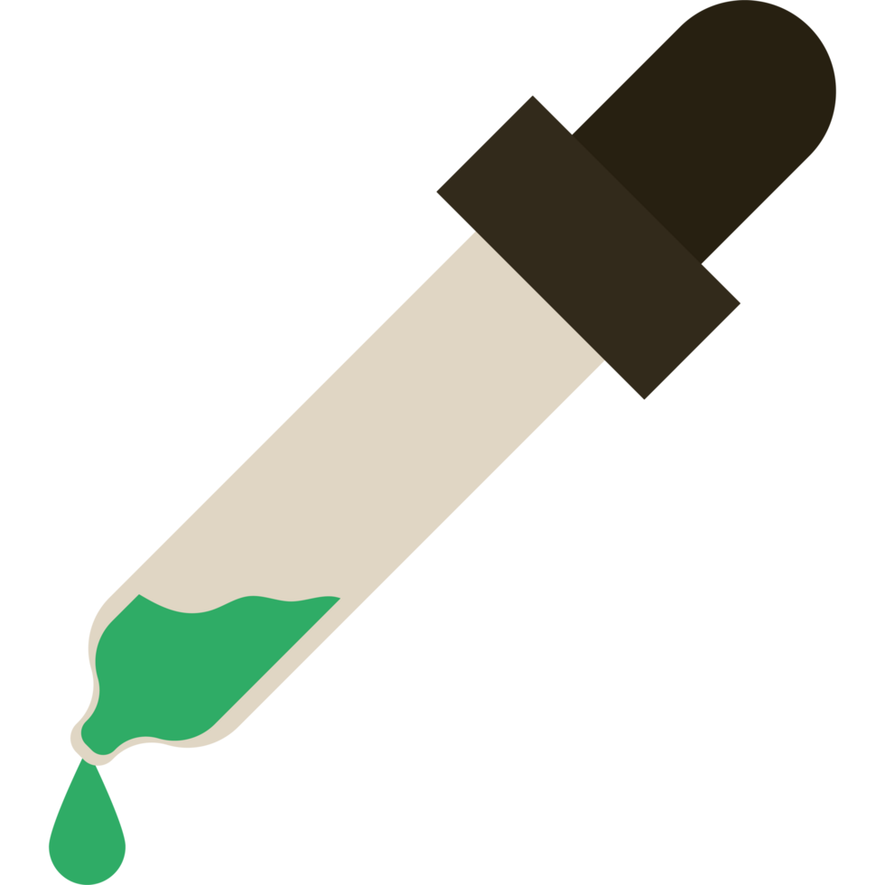 A test tube with green liquid dripping out of it png