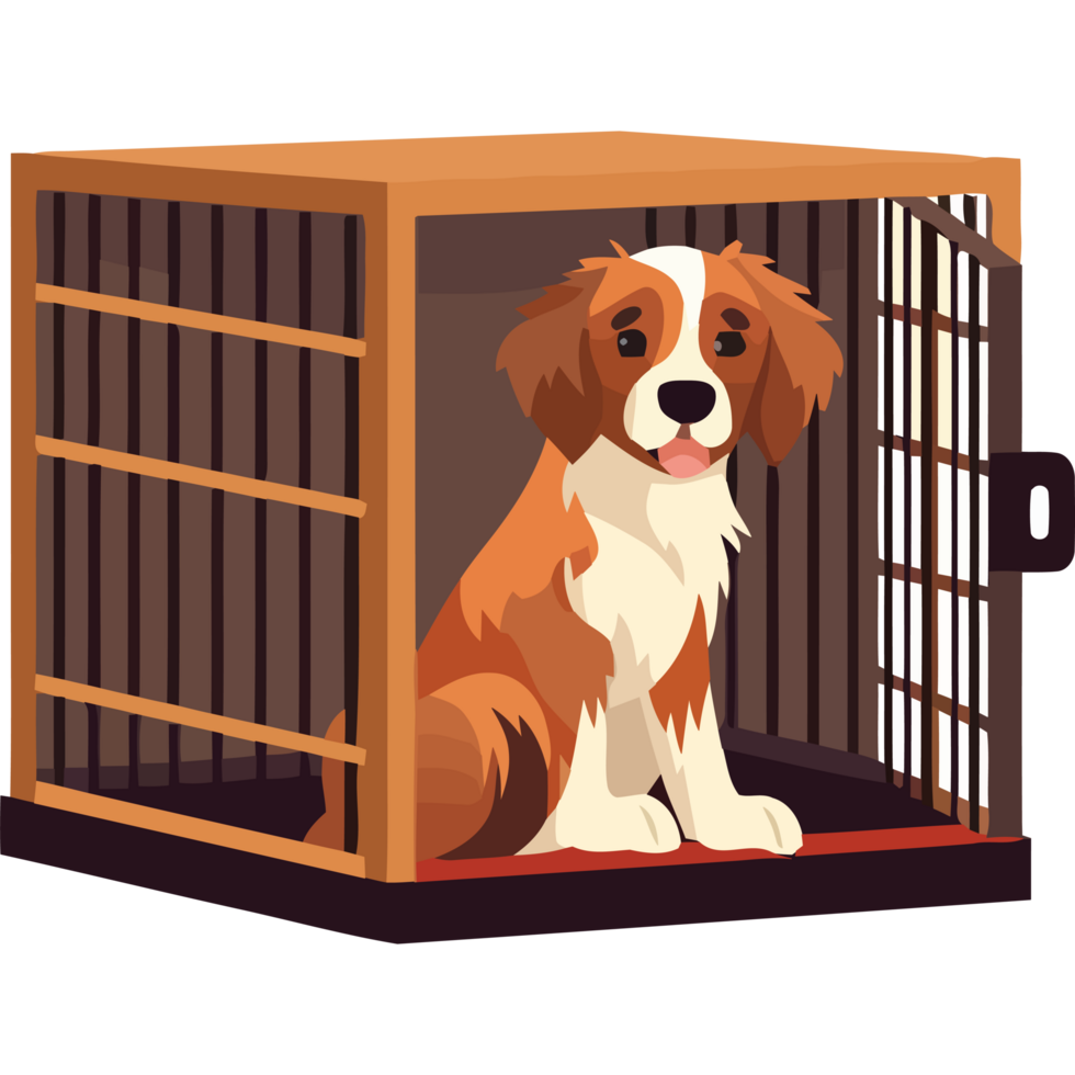 Dog in a cage png