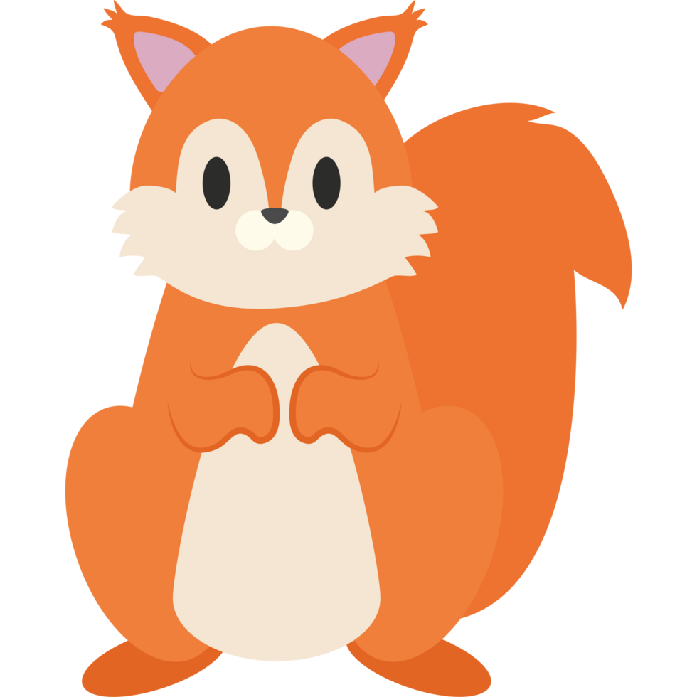 A cartoon squirrel sitting on its haunches png