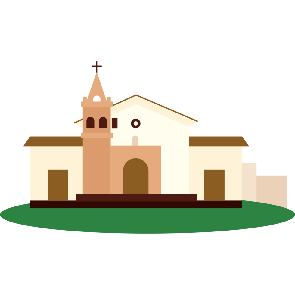 ein Kirche Gebäude mit ein Kirchturm auf oben png