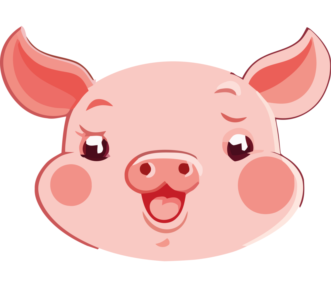 A cartoon pig face with open mouth png