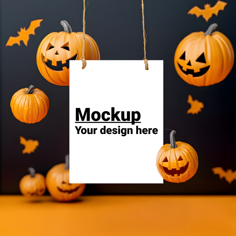 Postcard layout on Halloween background psd