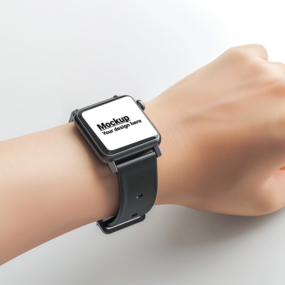 Mockup of black smartwatch on a wrist psd