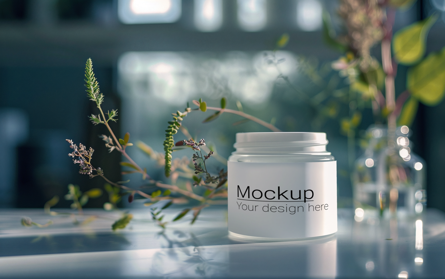 Mockup of a jar of cosmetic cream psd