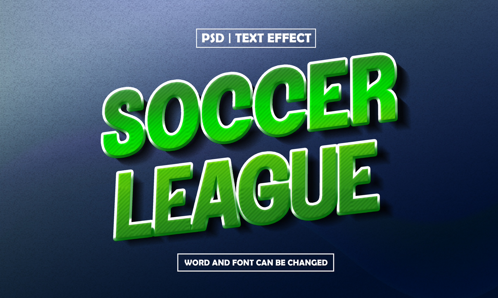 Soccer 3D Text Effect Green Color psd