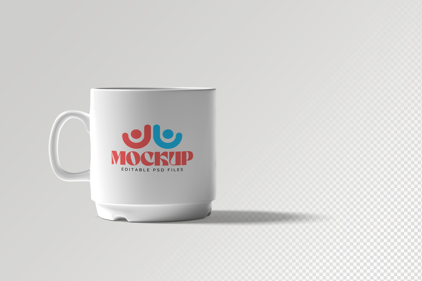 A coffee cup mockup on a gray background psd