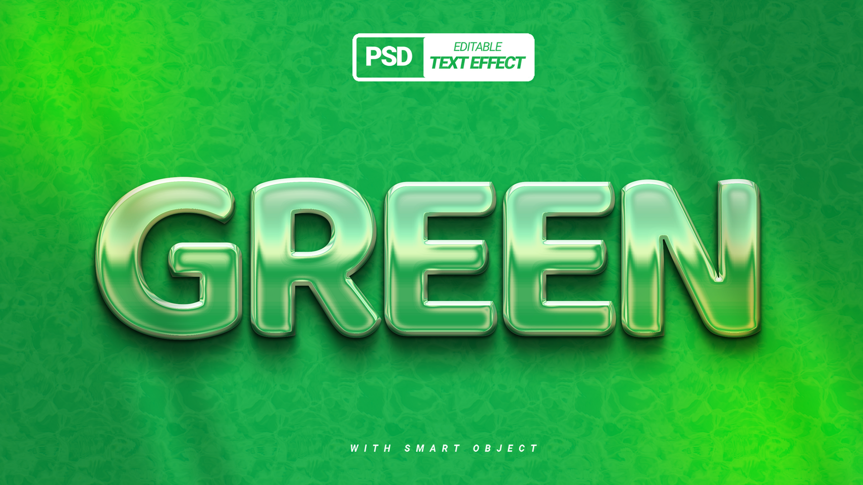 Green shiny luxury bold 3d text effect psd