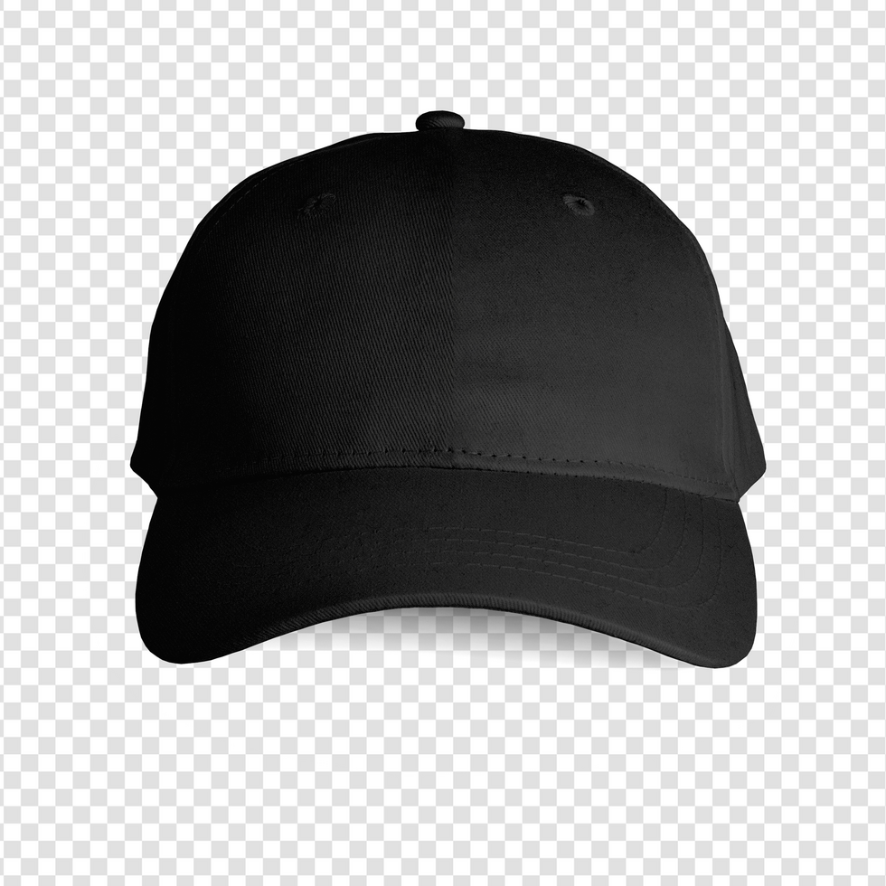 a black cap with the transparent background. psd