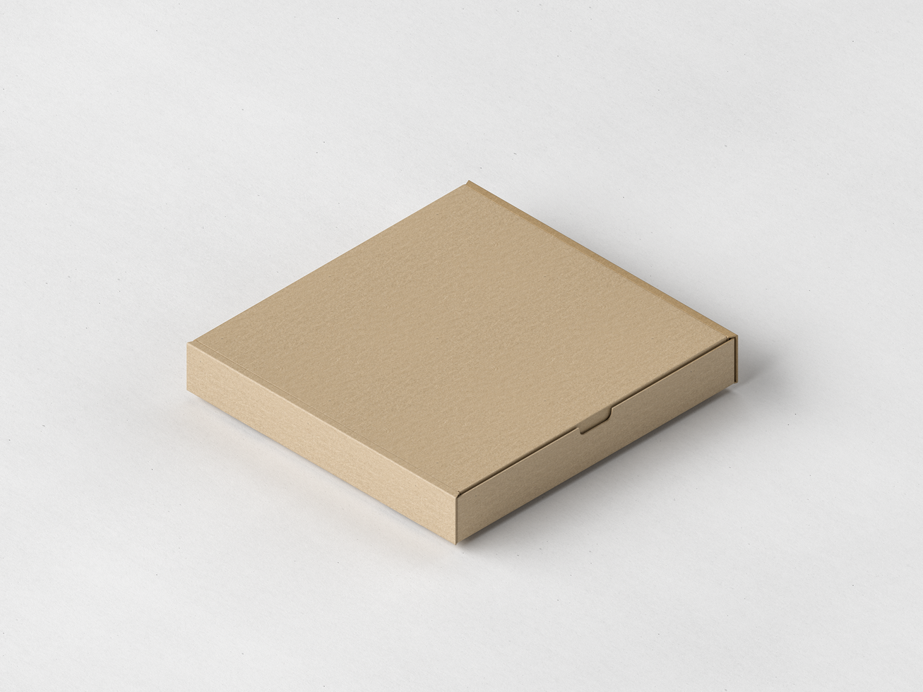 a brown pizza box packaging with a white background. psd