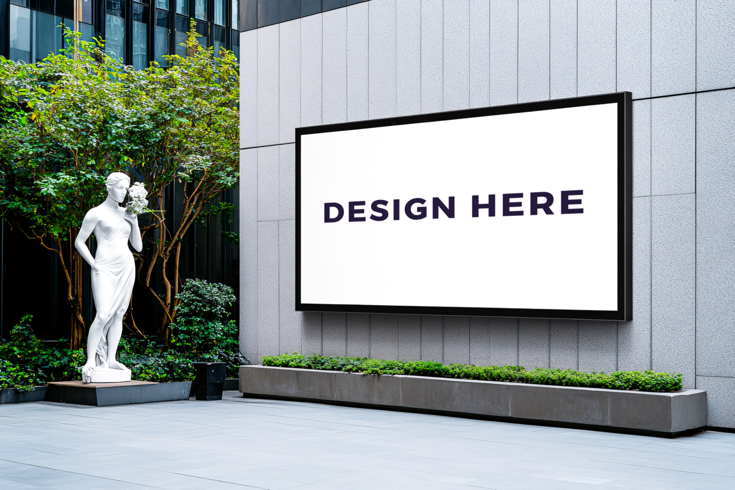 Billboard or city screen mockup for promotional media and design placement psd