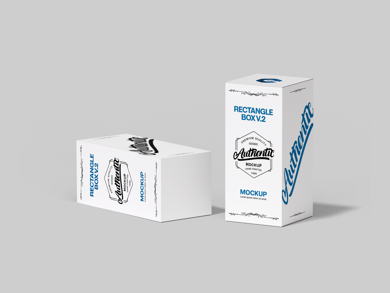 Blank Rectangle Box Mockup - Small Medium Big Size Cardboard Box Mockup psd