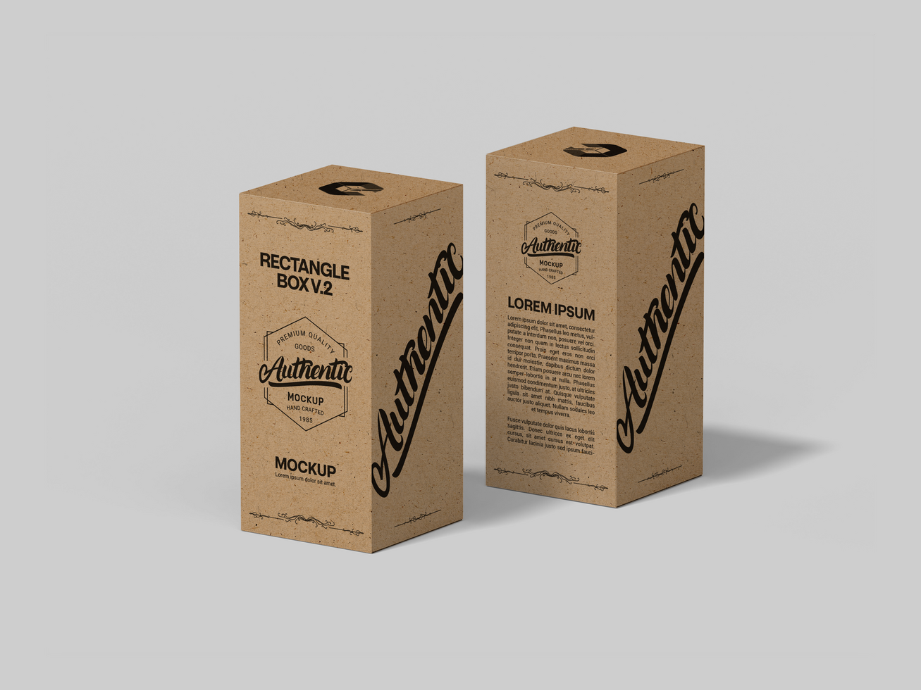 3D Rectangle Product Kraft Box Mock Up or Blank Square Tall Box Mockup psd