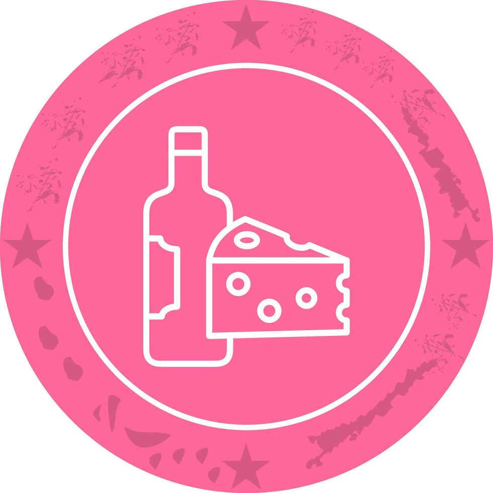 Wine and Cheese Icon Design vector