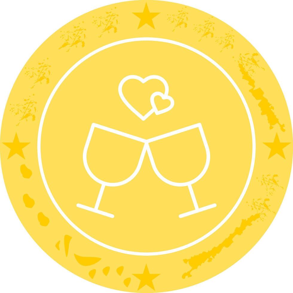 Wine Glass with Cheers Icon Design vector