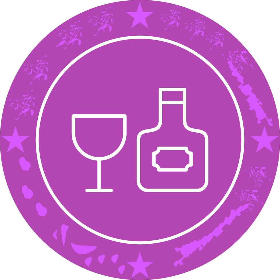 Wine Bottle and Glass Icon Design vector