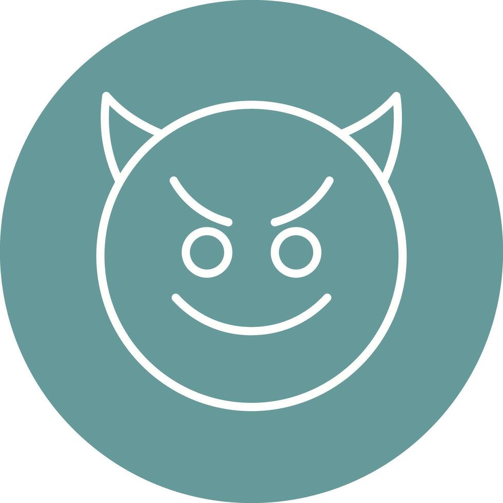 Smiling Face with Horns Icon Design vector