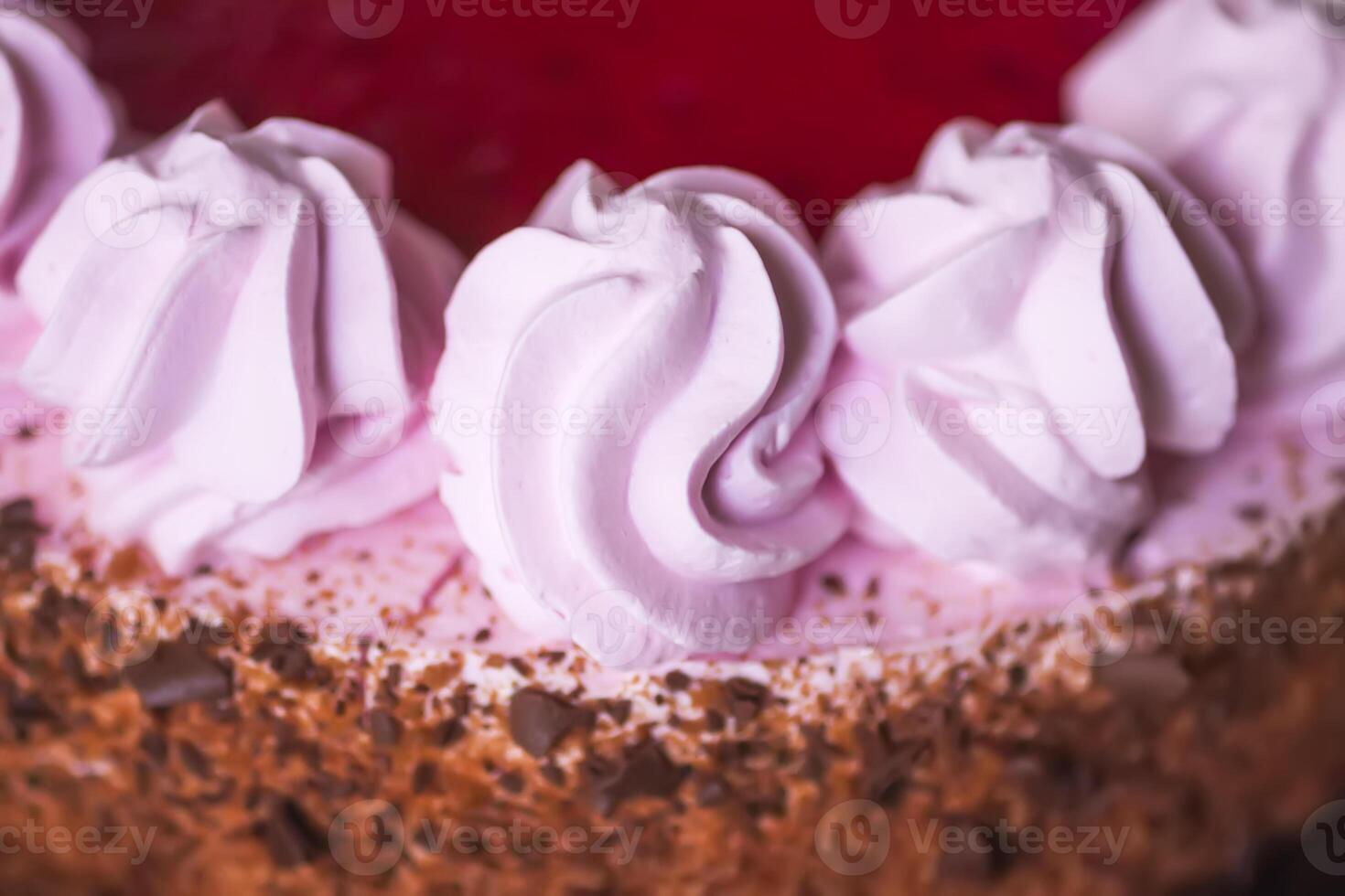 Cake with cream. Sweet homemade dessert photo