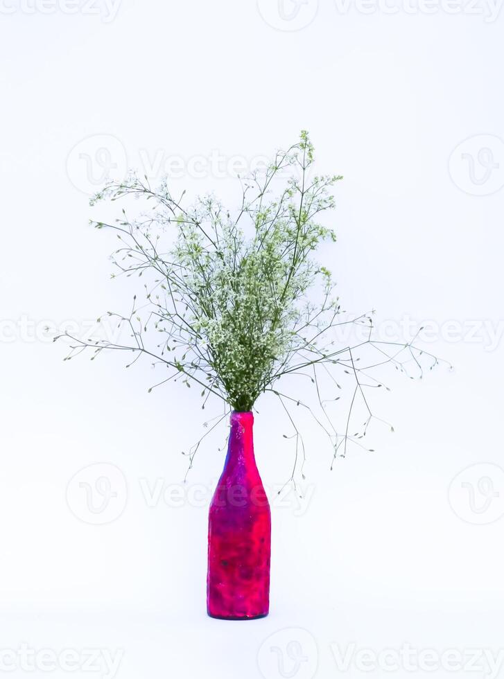 A bouquet of wildflowers in vase. Floral decor. photo