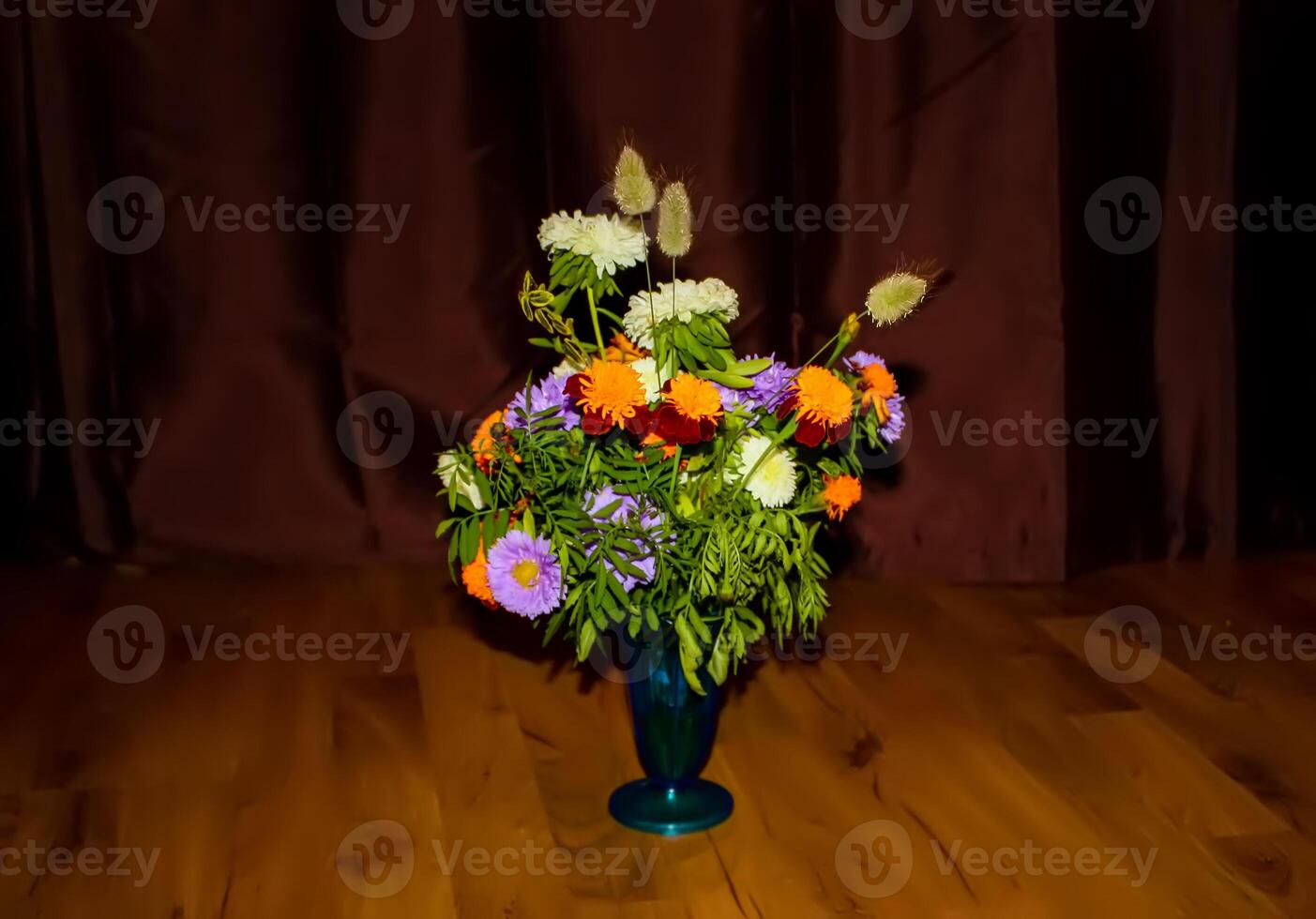 Colorful bouquet of mixed flowers close up. photo