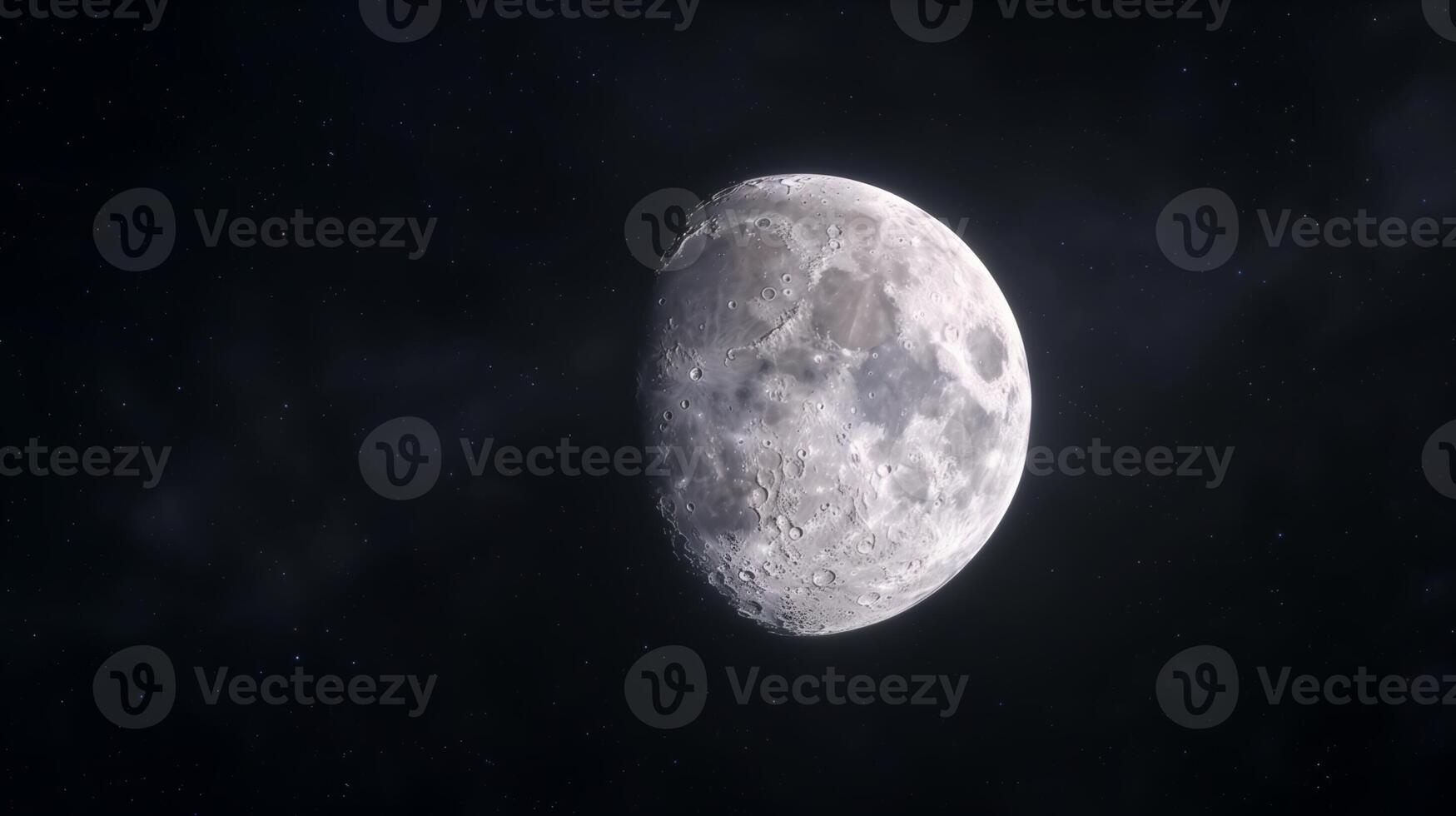 Moon with Detailed Craters in Outer Space Background Suitable for Scientific Illustration and Education Photorealistic Image photo