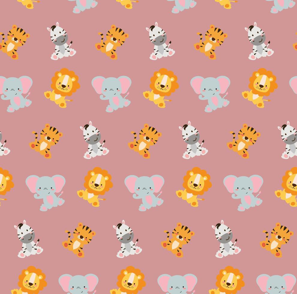 Set of cute animals isolated on white background vector