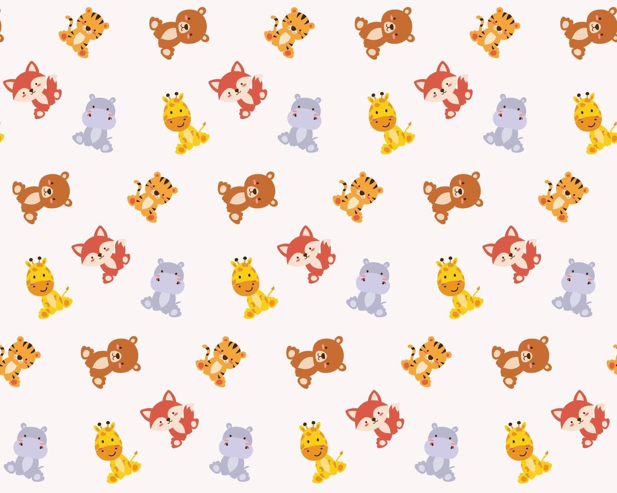 Set of cute animals isolated on white background vector