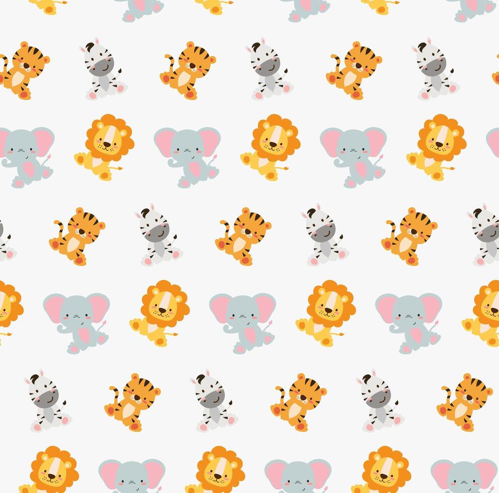 Set of cute animals isolated on white background vector
