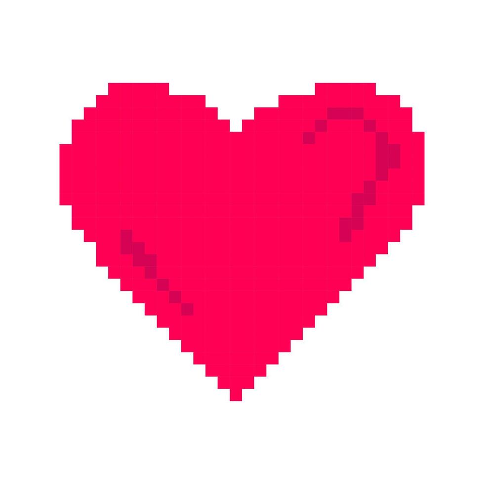 pixel heart isolated on white vector