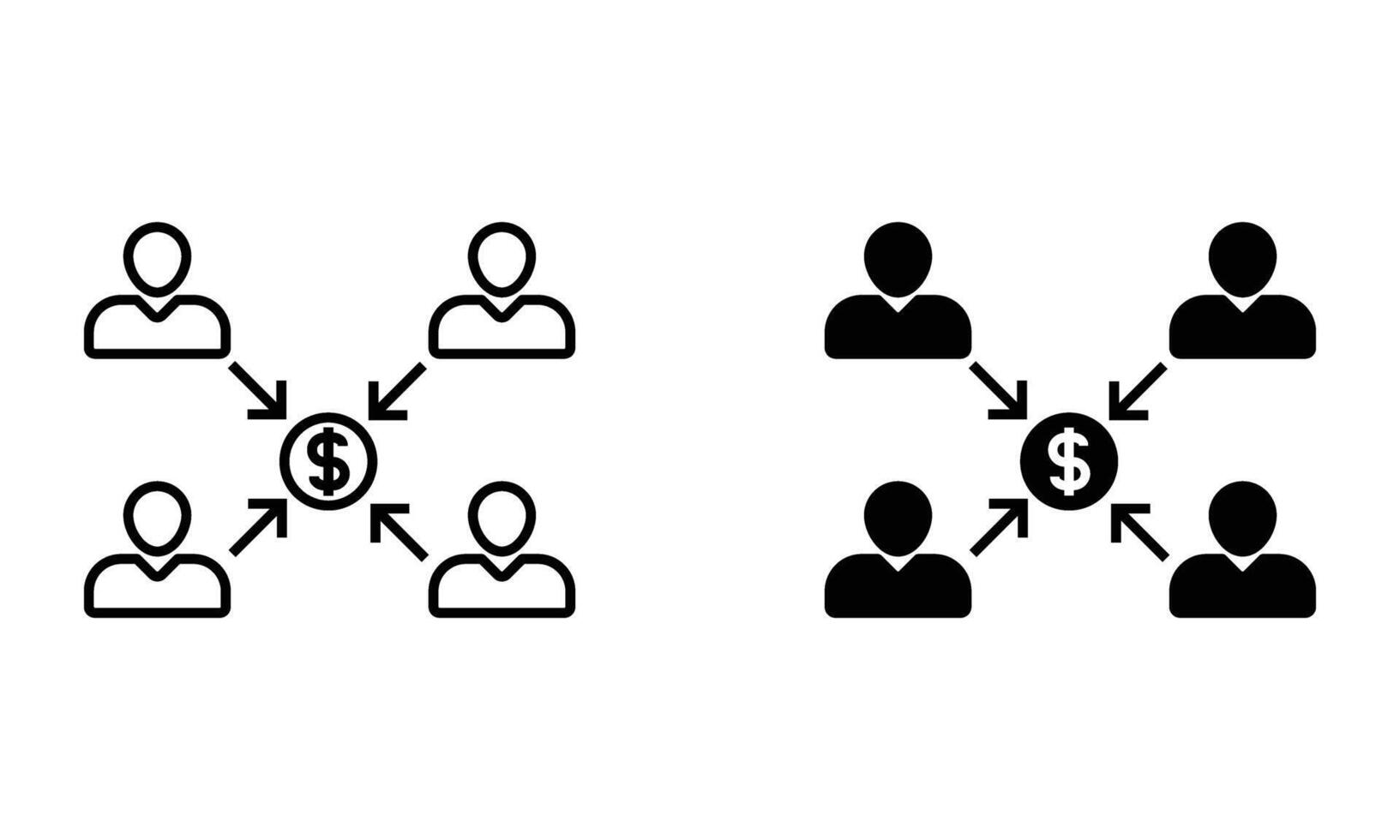 illustration of marketing team and teamwork icon vector
