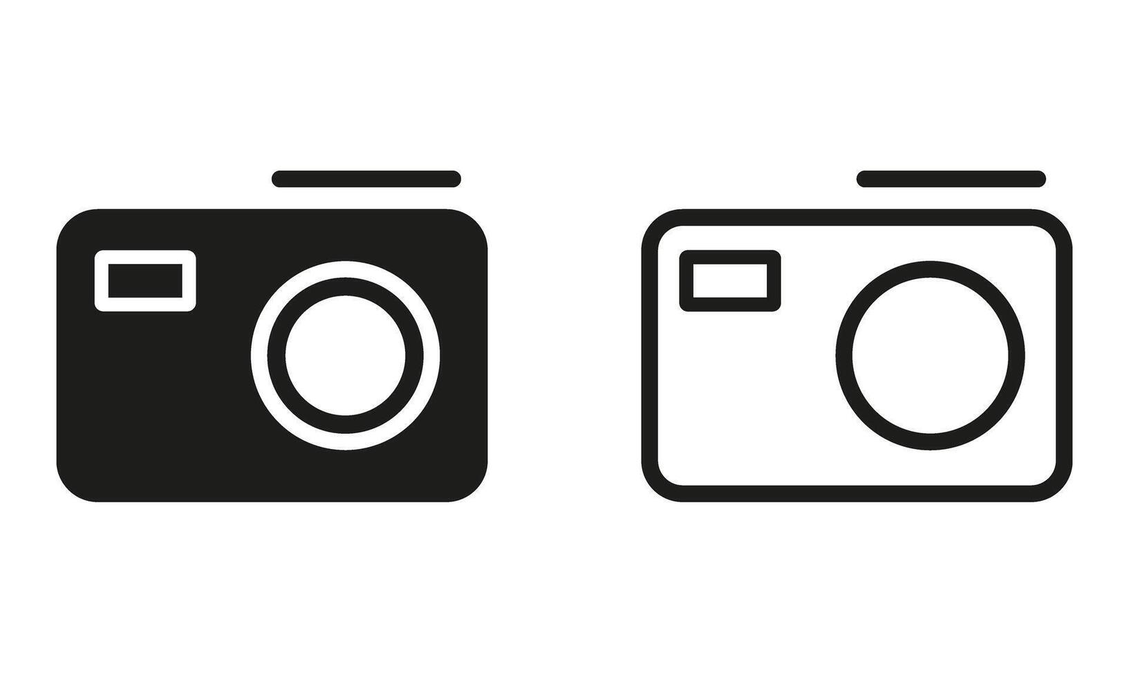 Camera icon in outline and glyph style vector