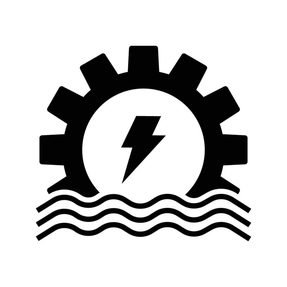 illustration of water or hydro power electric generator icon vector