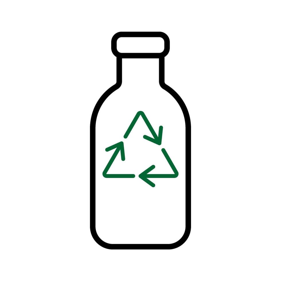 Bottle with recycle symbol icon vector