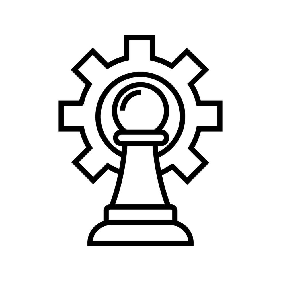 chess pawn with cogwheel icon vector