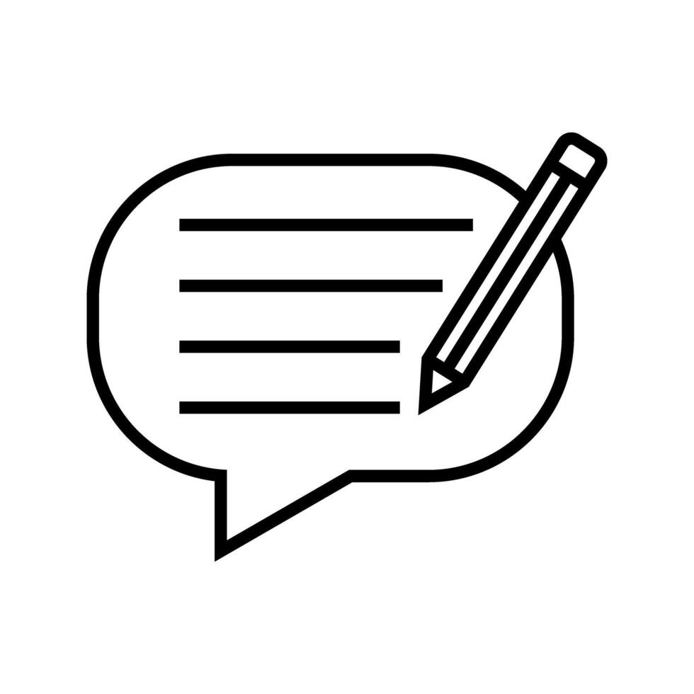 chat bubble with pencil icon vector