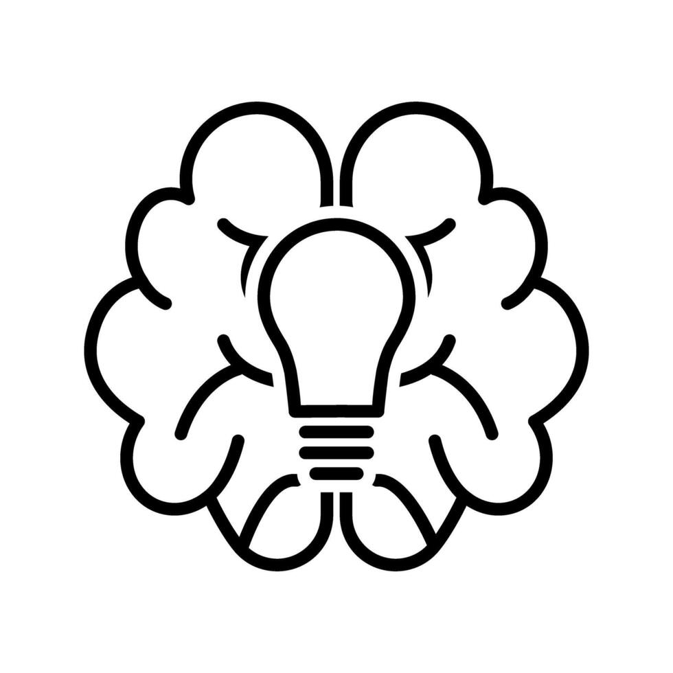 lightbulb with brain icon vector