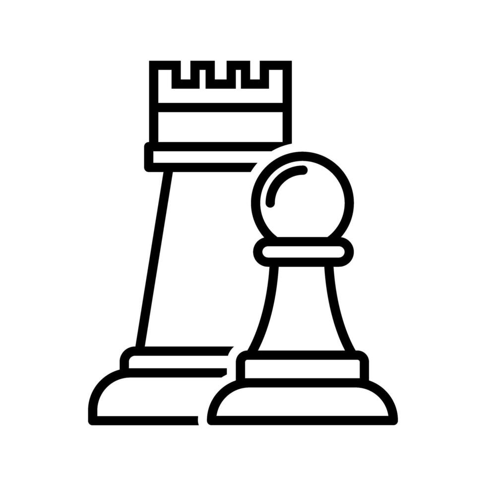 rook and pawn chess piece icon vector