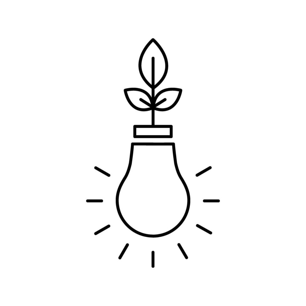 a lightbulb with a plant icon vector