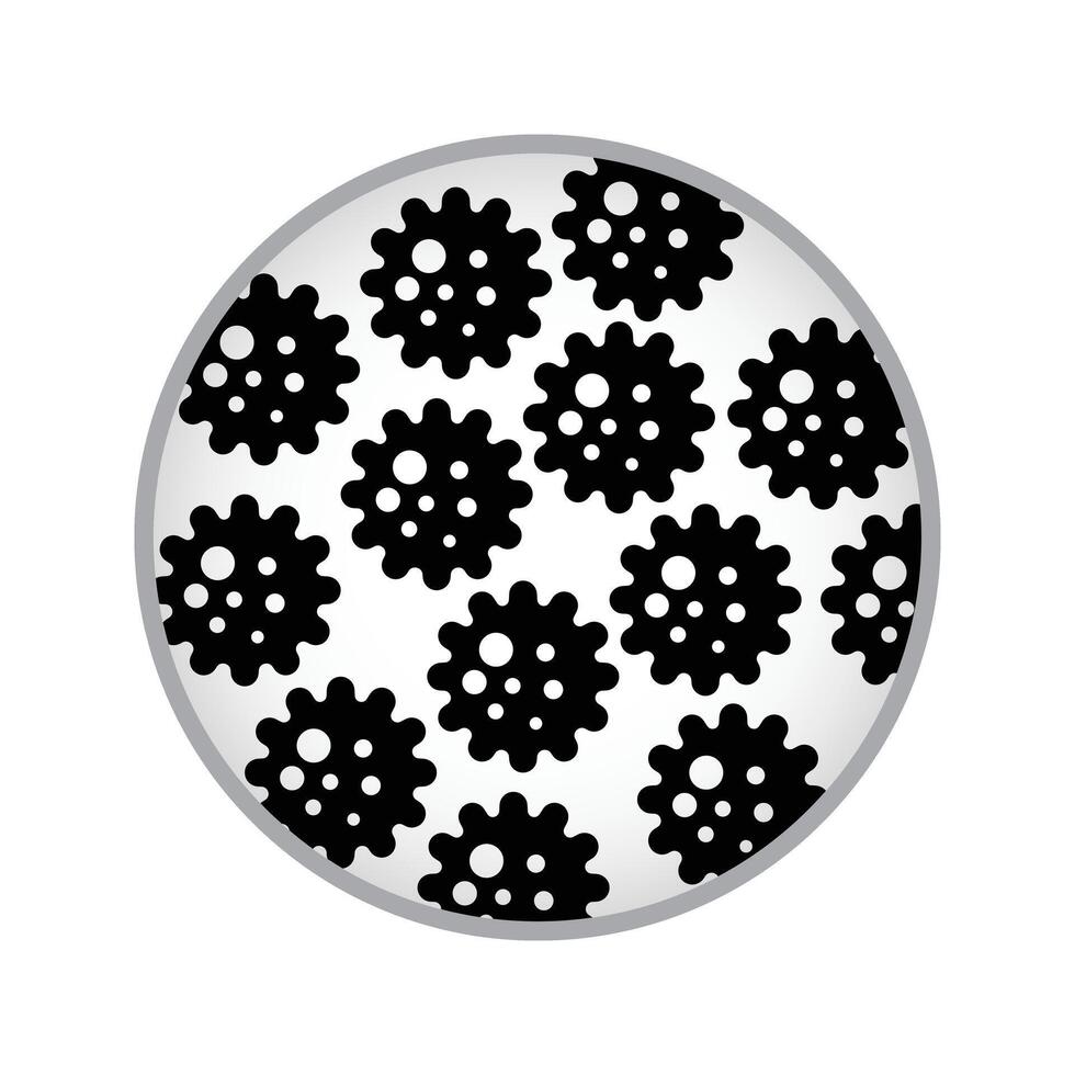 Illustration of microorganism bacteria cells under the microscope vector