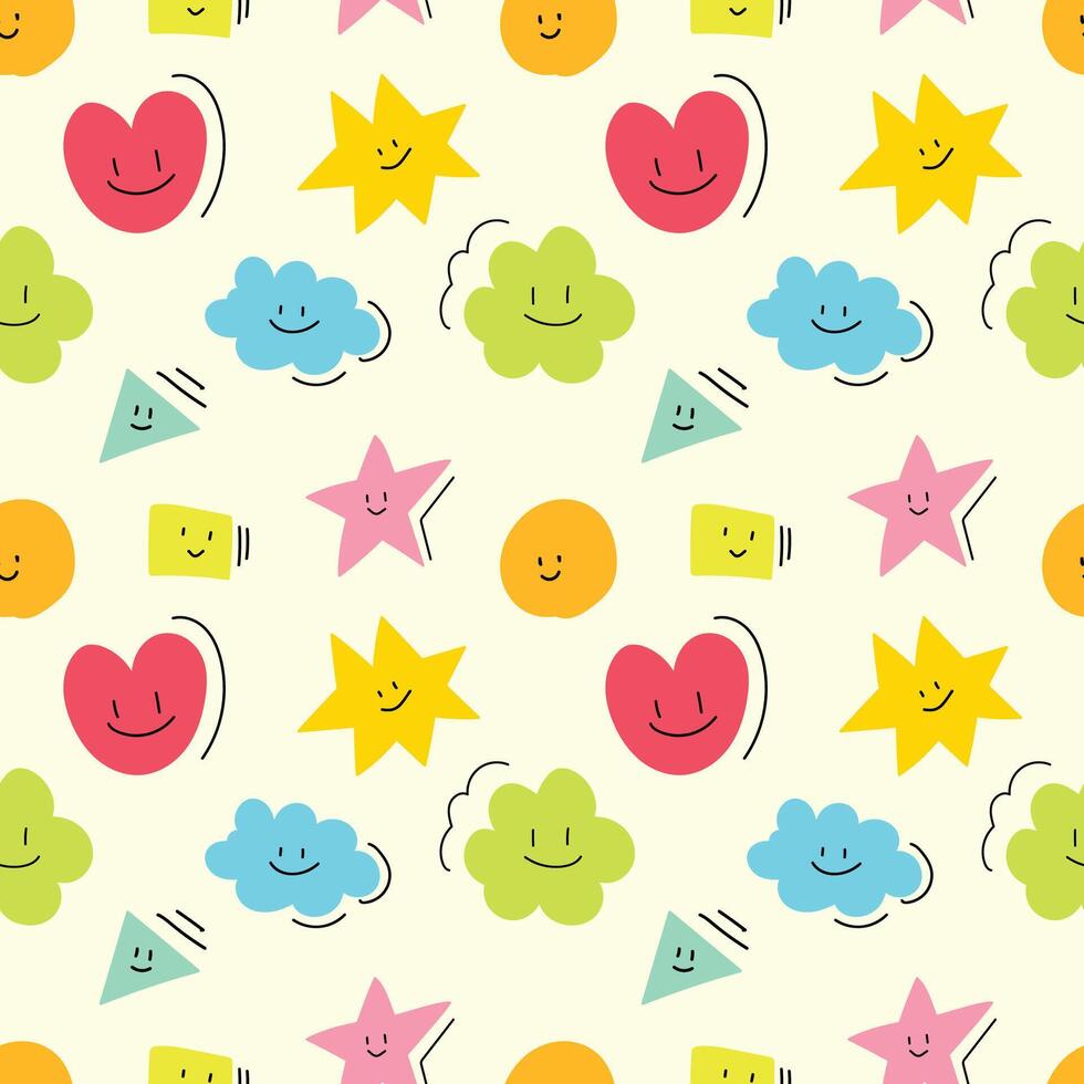 Abstract doodle cartoon hand drawn seamless pattern background for wrapping and wallpaper vector