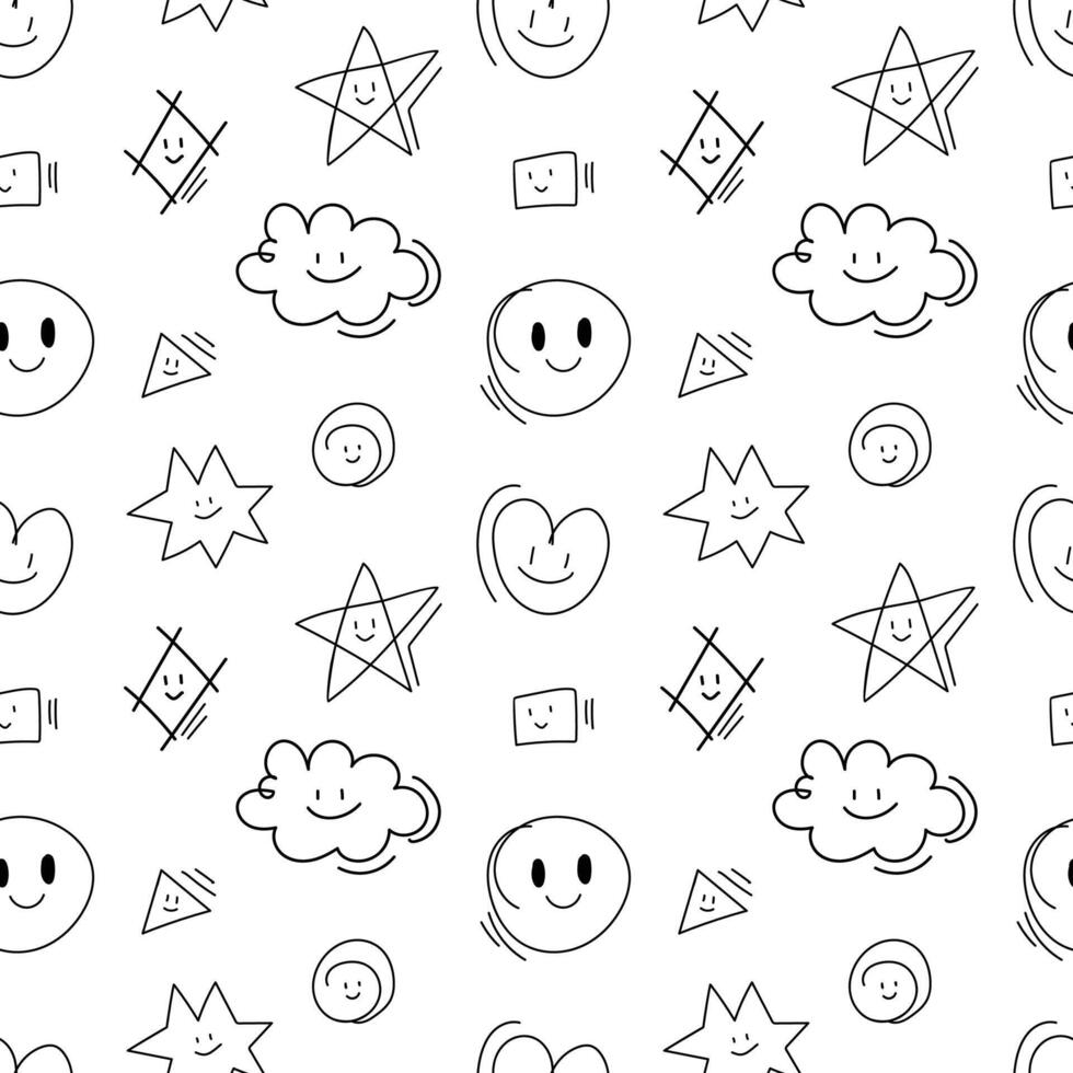 Abstract doodle cartoon hand drawn seamless pattern background for wrapping and wallpaper vector