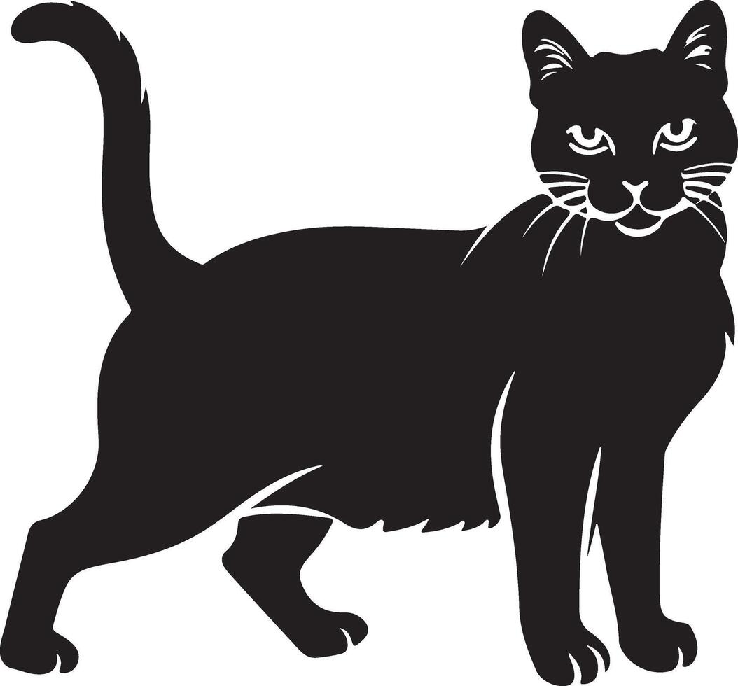 cat black silhouette vector
