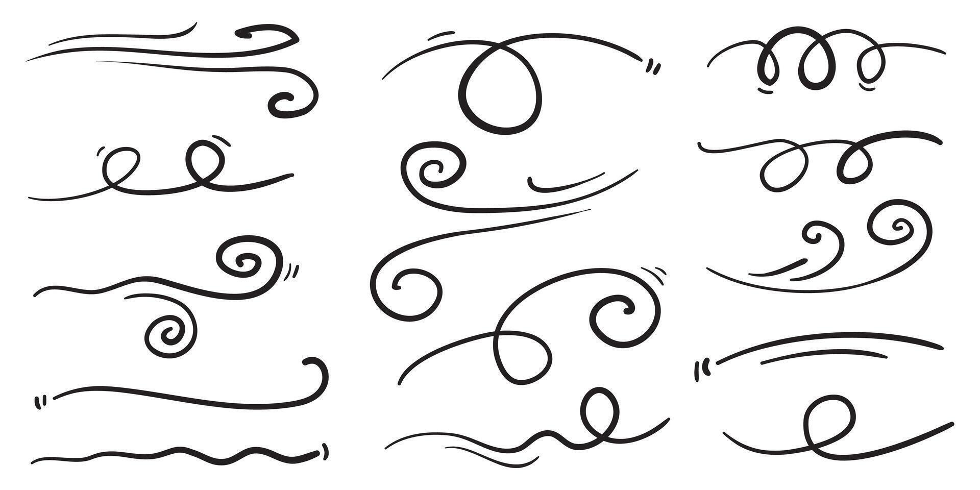 doodle wind illustration vector
