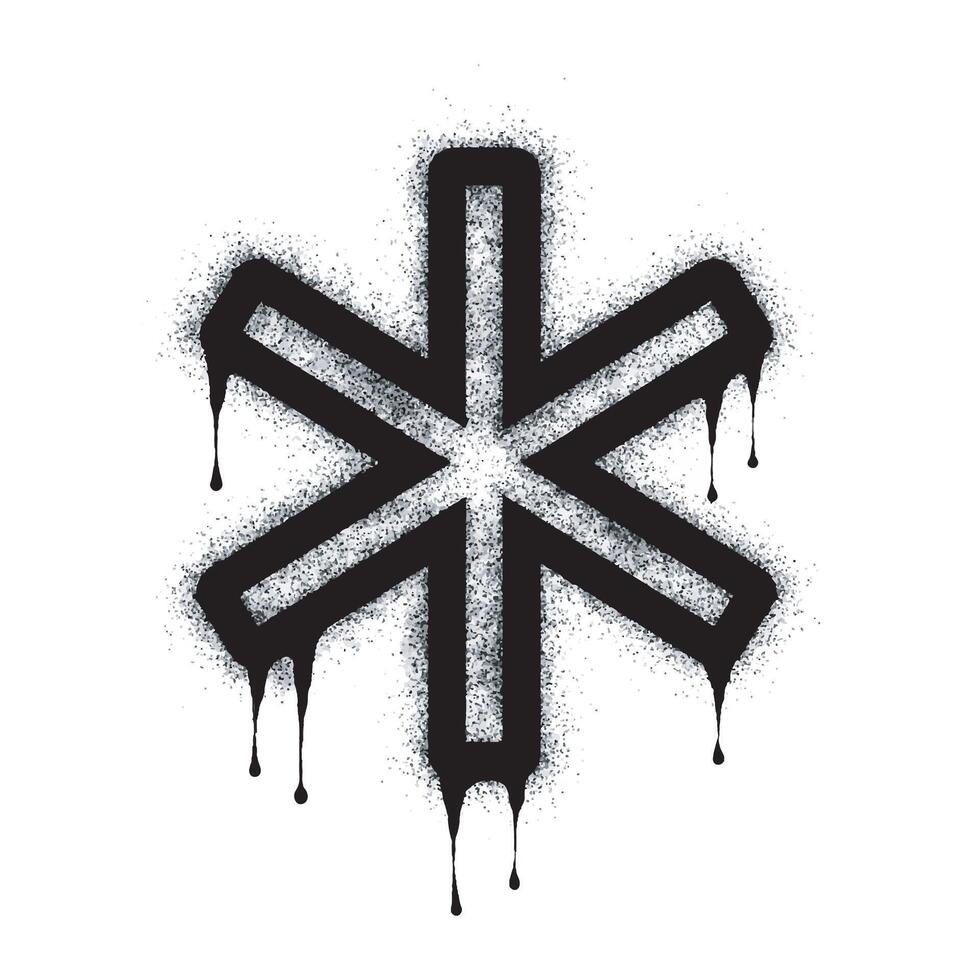 Spray Painted Graffiti star symbol Sprayed isolated on white background. graffiti vintage symbol with overspray in black on white. vector