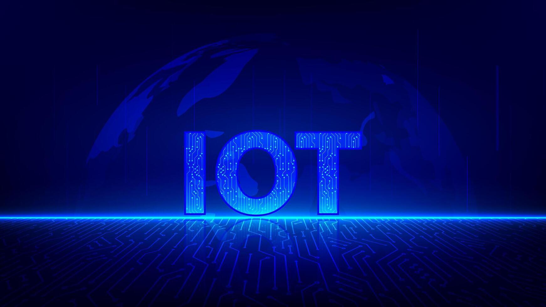 Futuristic Internet of things concept. IOT design. Global network connection. Communication technology and Internet networking vector